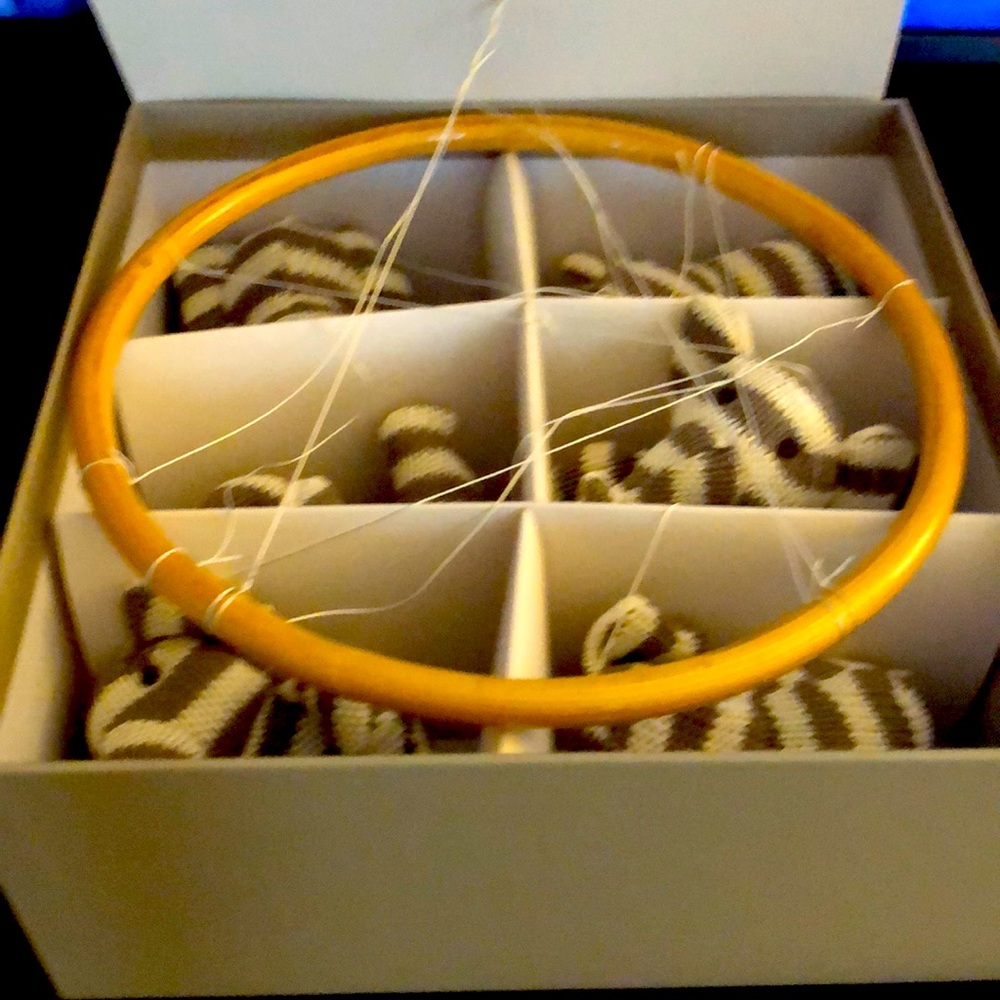 Brand new in gift box Restoration hardware baby & child Luxe knit Animal mobile